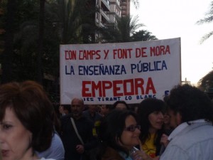 Manifestació en defensa de l'educació pública ahir en Alacant