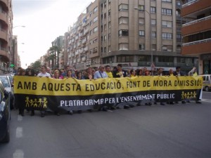 Manifestació en defensa de l'educació pública ahir en Alacant