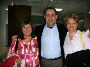 FOTO -Reunión en Valencia 16 de abril.” Educación Pública ahora más que nunca“. Secretario General  PSOE-PSPV Jorge Alarte .Mª José Gómez y Susana Hidalgo