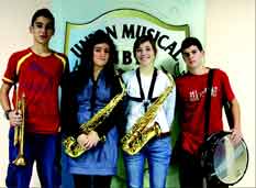 Nous musics 2009: Jordi Berenguer Torrecillas, Marta Olmedo Azorín, Mª Alba Carbonero Robles y Sergio Galiano Durá