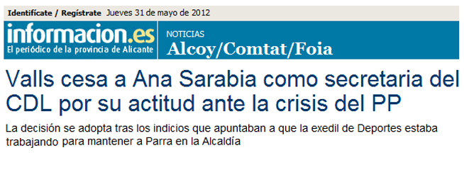 Información: «Valls cesa a Ana Sarabia como secretaria del CDL por su actitud ante la crisis del PP»