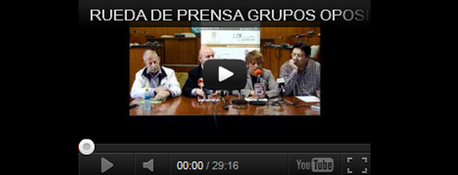 Rueda de prensa de los grupos políticos de la oposición sobre el caso de las cuentas bancarias de Mayte Parra y Miguel Ángel Agüera en Suiza
