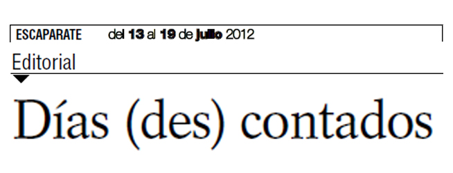 Escaparate: «Días (des)contados»