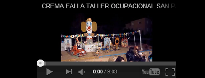 Vídeo cremà de la Falla del Taller Ocupacional San Pascual