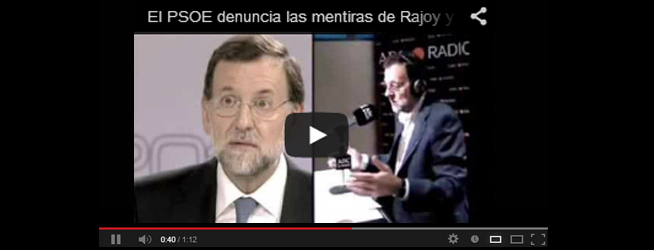 El PSOE denuncia las mentiras de Rajoy y el PP sobre pensiones en un vídeo