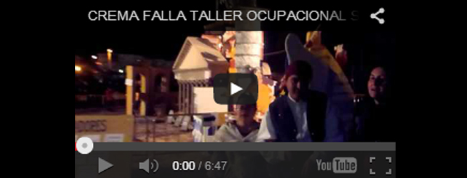 Cremà de la Falla 2014 del Centro Ocupacional San Pascual de Ibi 18-03-2014