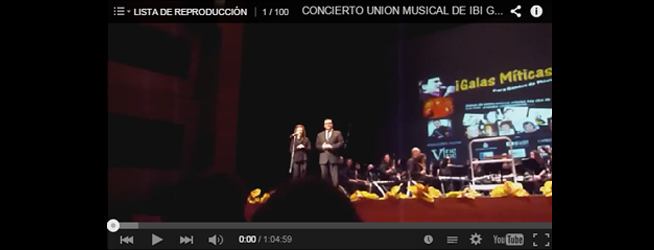 Concierto de la Unión Musical de Ibi: «Galas Míticas» 29-11-2014