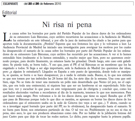 Escaparate: «Ni risa ni pena»