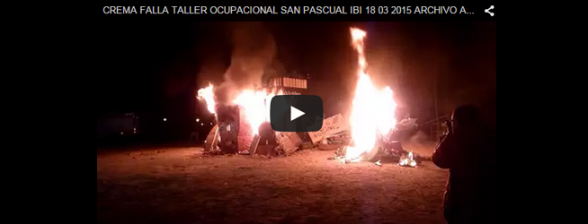 Cremà de la falla del Centro Ocupacional San Pascual 18-03-2015
