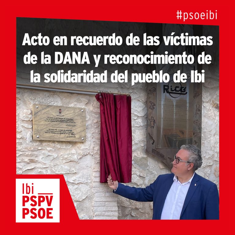 Acto de homenaje a las víctimas de la DANA y reconocimiento a la solidaridad del pueblo de Ibi